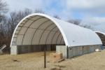 38'Wx60'Lx19'H wall mount hoop shed